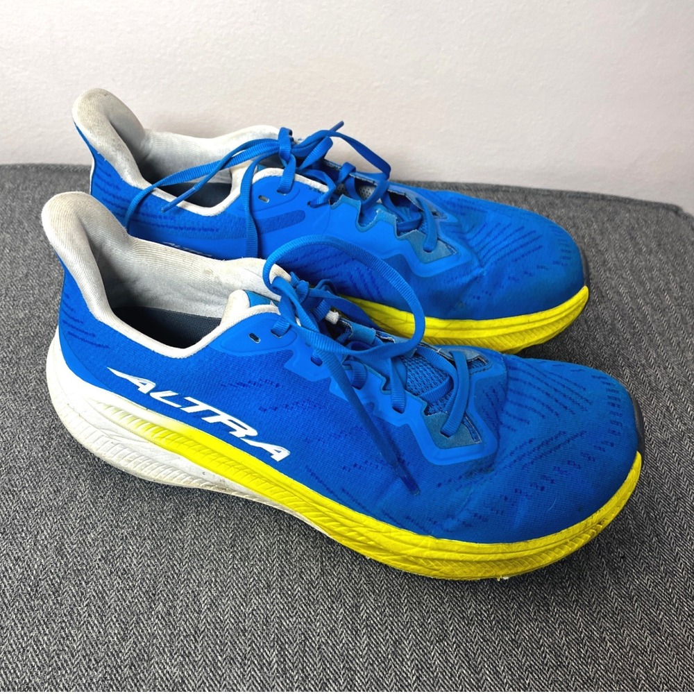 Altra FWD Experience Mens 11 Blue Yellow Running Shoes AL0A85RE470 4mm Drop